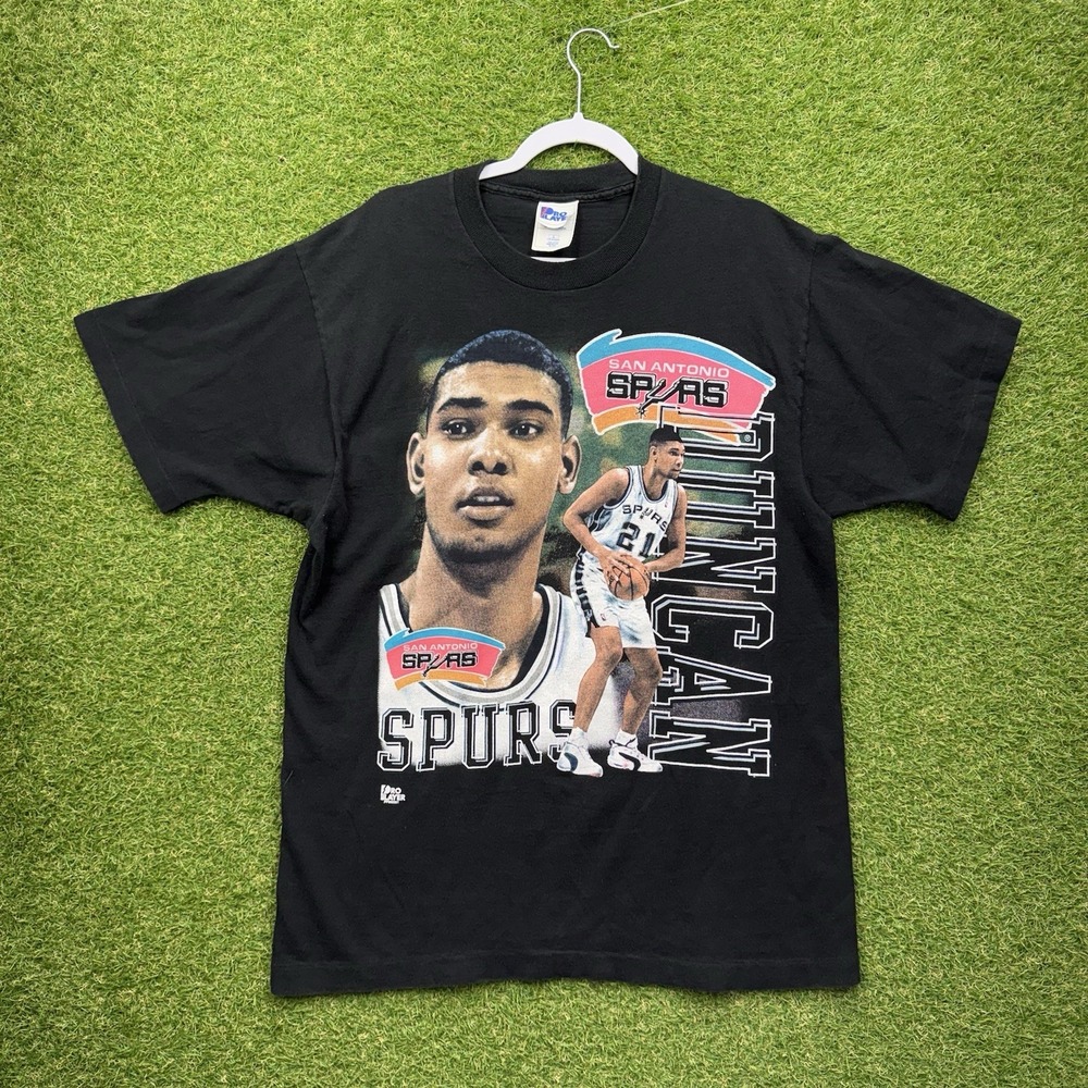 Vintage Tim Duncan San Antonio Spurs Shirt Mens Large Pro Player 90s Rookie